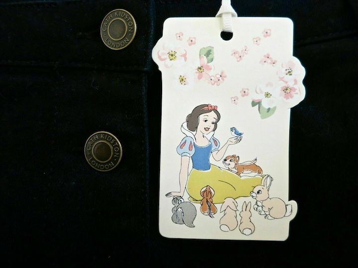 Cath Kidston Disney Snow White Skirt Black Denim Embroidered Birds Tag 1