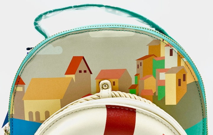 Danielle Nicole Luca Mini Backpack Disney Pixar Porto Rosso Lifesaver Bag Town Artwork