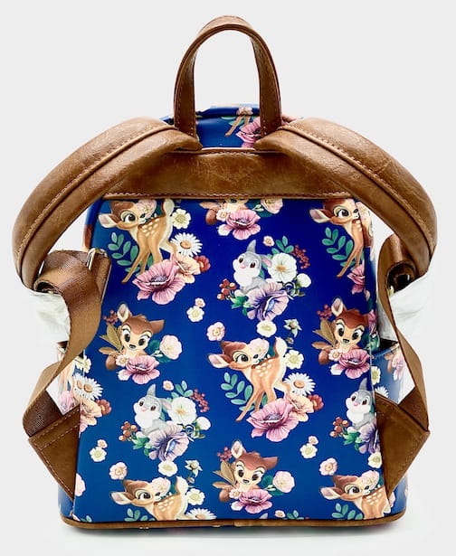 Loungefly Bambi Mini Backpack 707 Street Disney Bag Blue Floral Back