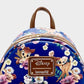 Loungefly Bambi Mini Backpack 707 Street Disney Bag Blue Floral Front Enamel Logo