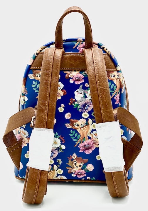 Loungefly Bambi Mini Backpack 707 Street Disney Bag Blue Floral Straps