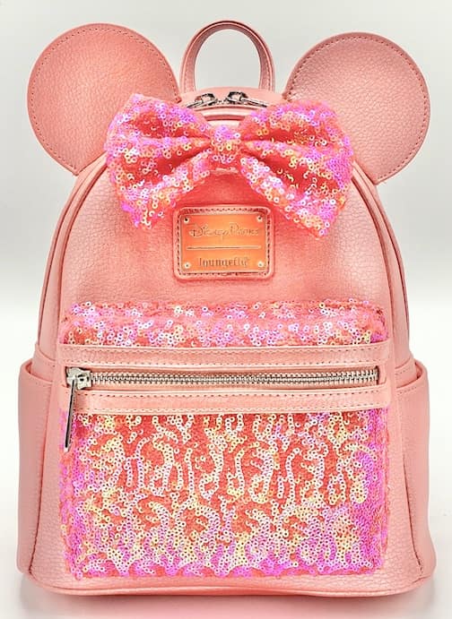 Loungefly Coral Sequin Mini Backpack Disney Mermaid Ariel Grotto Bag Front