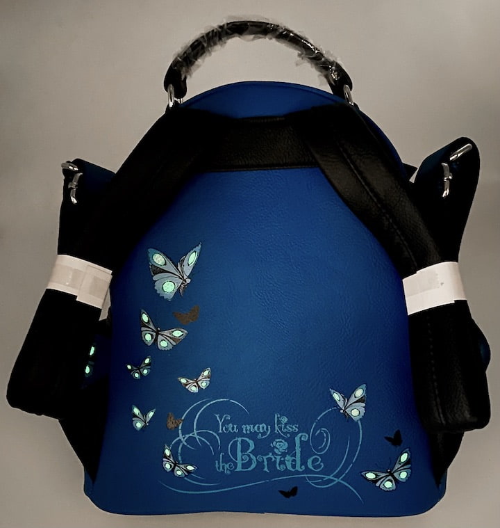 Loungefly Corpse Bride Butterfly Mini Backpack Blue Valentine GITD Bag Glow In The Dark Effect Back