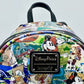 Loungefly Disney Parks Collage Mini Backpack Walt Disney World Bag Front Enamel Logo