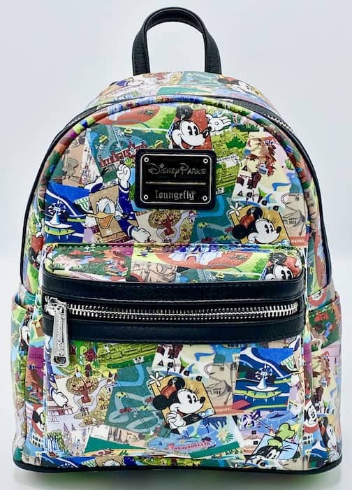 Loungefly Disney Parks Collage Mini Backpack Walt Disney World Bag Front Full View