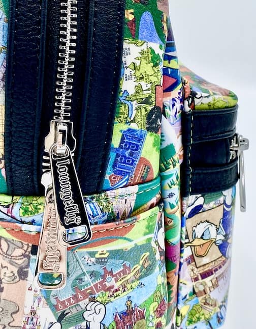 Loungefly Disney Parks Collage Mini Backpack Walt Disney World Bag Zips