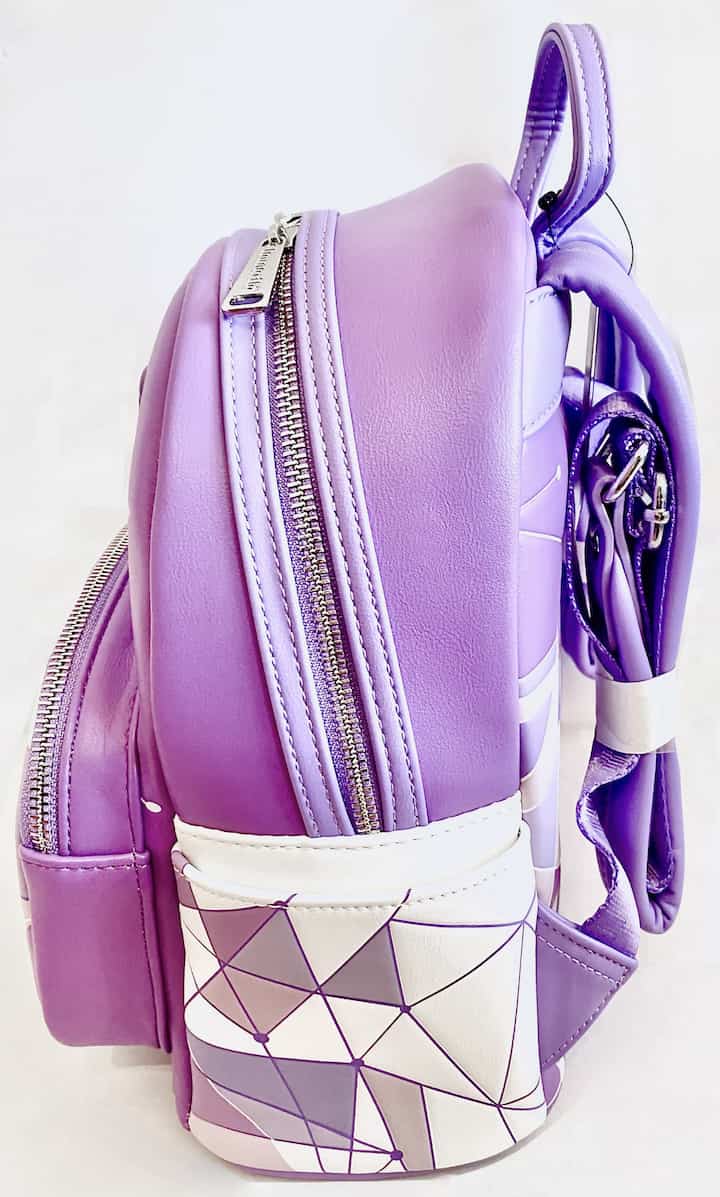 Loungefly Disney Parks Purple Wall Mini Backpack Instagram Bag Left Side