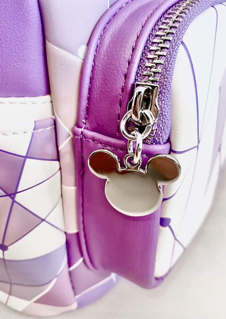 Loungefly Disney Parks Purple Wall Mini Backpack Instagram Bag Mickey Mouse Keyring