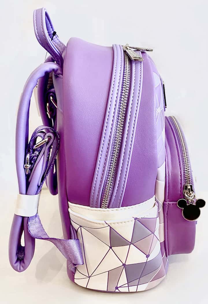 Loungefly Disney Parks Purple Wall Mini Backpack Instagram Bag Right Side