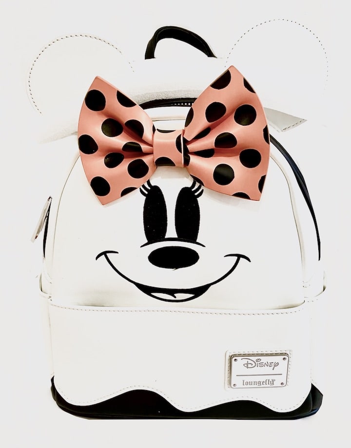 Loungefly Ghost Minnie Mouse Mini Backpack Disney Glow In The Dark Bag Front