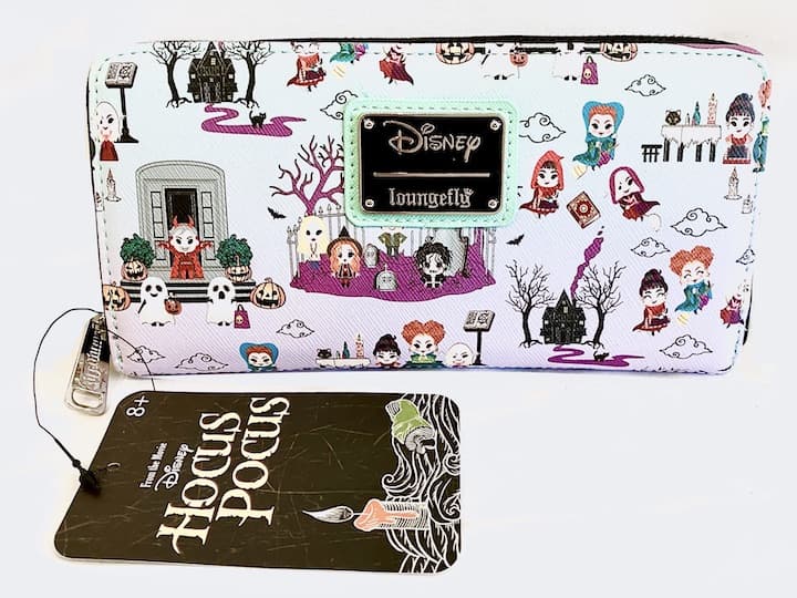 Loungefly Hocus Pocus Scenes Wallet Cemetery Graveyard AOP Chibi Purse Front