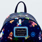Loungefly Inside Out Mini Backpack Disney Parks Pixar AOP Bag Front Enamel Logo