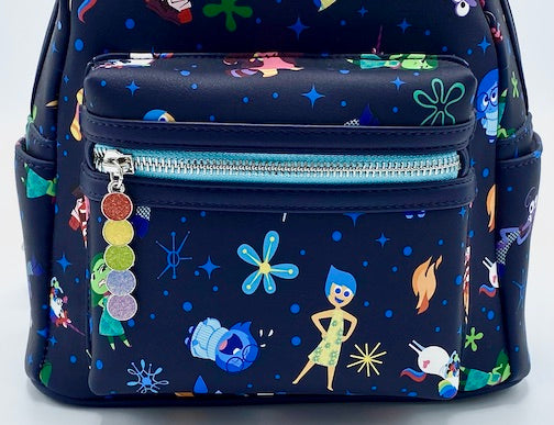 Loungefly Inside Out Mini Backpack Disney Parks Pixar AOP Bag Front Pocket
