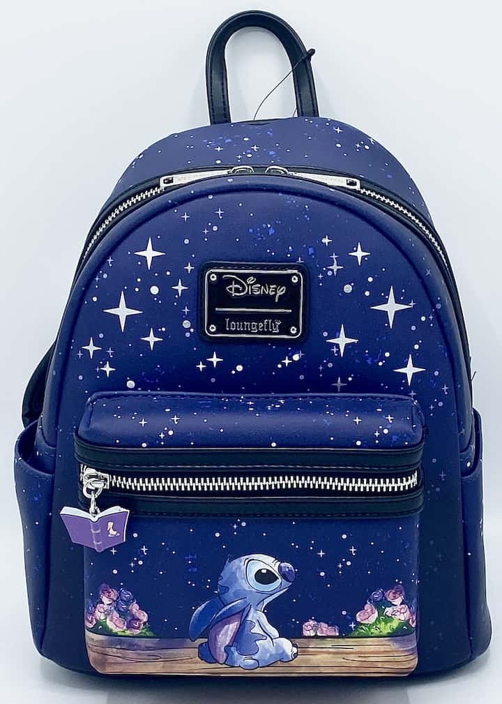 Loungefly Lilo & Stitch Starry Night Mini Backpack Disney Bag Front Full View