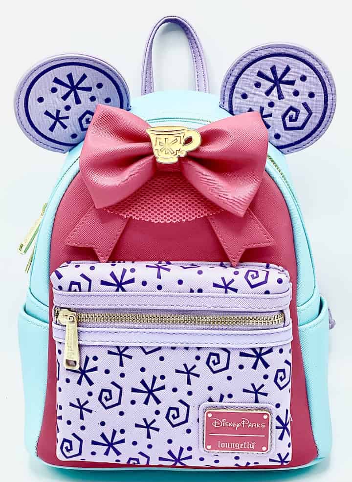 Loungefly Mad Tea Cups Party MMMA Backpack Minnie Main Attraction Disney Parks March 3/12 Bag Front