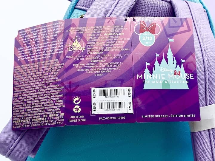 Loungefly Mad Tea Cups Party MMMA Backpack Minnie Main Attraction Disney Parks March 3/12 Bag Tags Outside