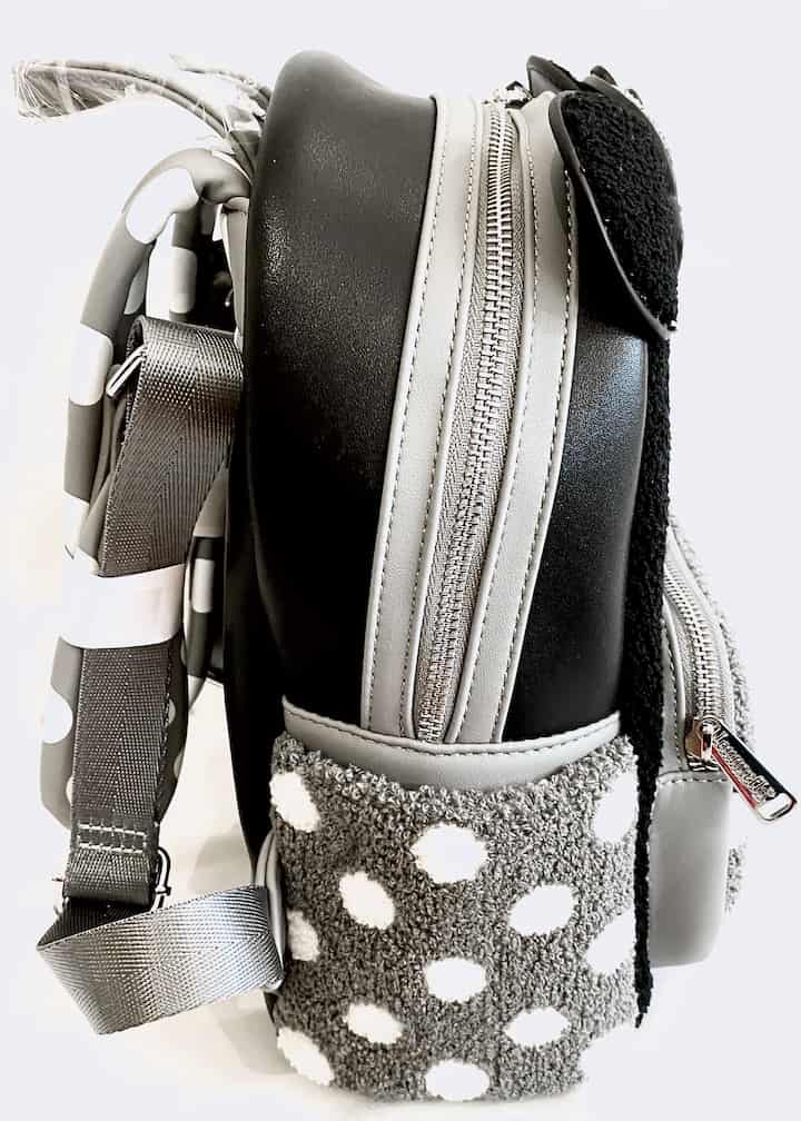 Loungefly Minnie Mouse Vintage Mini Backpack Black White Polka Dots Bag Right Side