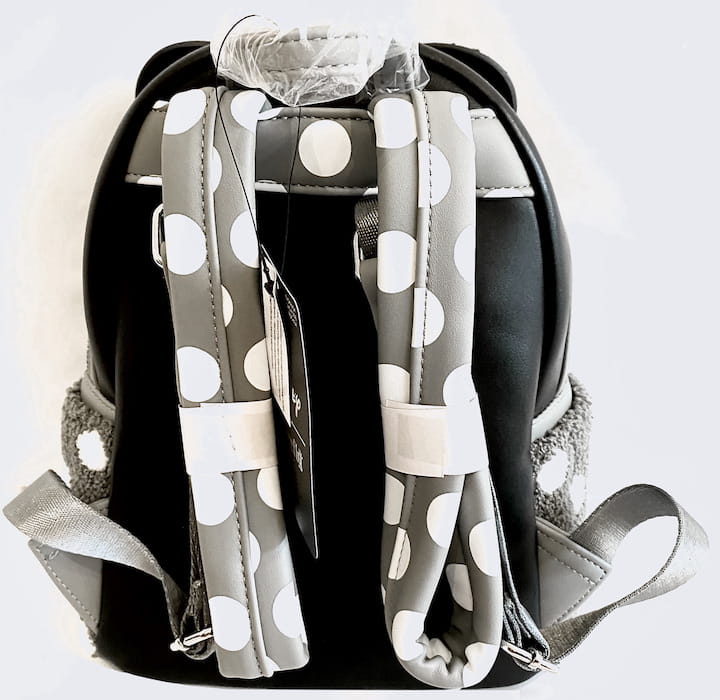 Loungefly Minnie Mouse Vintage Mini Backpack Black White Polka Dots Bag Straps
