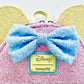Loungefly Pastel Sequin Mini Backpack Disney Minnie Mouse Bag Front Bow And Ear Appliques