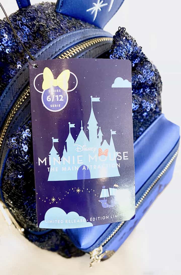Loungefly Peter Pan MMMA Mini Backpack Minnie Mouse Main Attraction New With Tags Tag Front