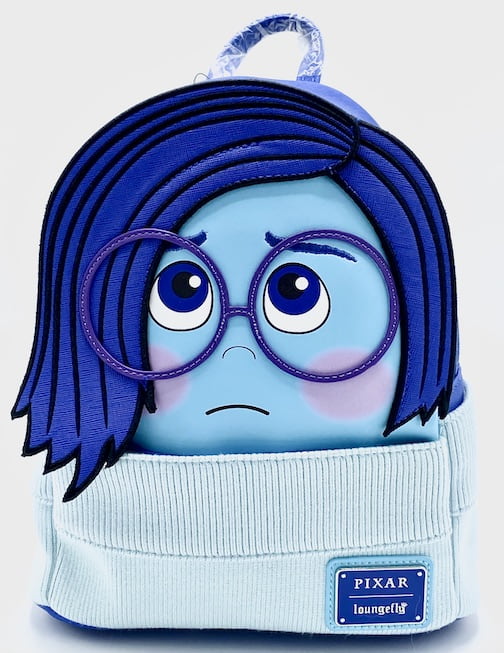 Loungefly Sadness Mini Backpack Disney Pixar Inside Out Cosplay Bag Front Full View