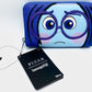 Loungefly Sadness Wallet Disney Pixar Inside Out Blue Cosplay Purse Front Face And Glasses Appliques