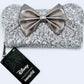 Loungefly Silver Sequin Wallet Minnie Mouse Disney 707 Street Purse Front
