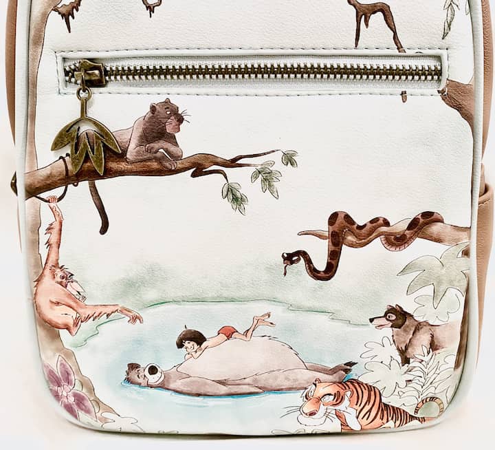 Loungefly The Jungle Book Mini Backpack Disney Boxlunch Watercolour Bag Front Zip Pocket