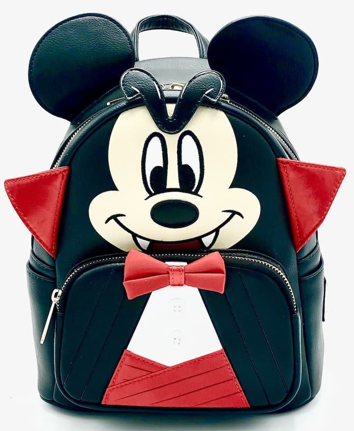 Loungefly Vampire Mickey Mouse Mini Backpack Disney Dracula Bag Front Full View