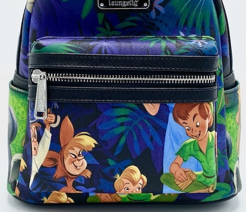 Peter Pan Scenes Mini Backpack Loungefly Disney Bag Tropical Lost Boys Front Pocket
